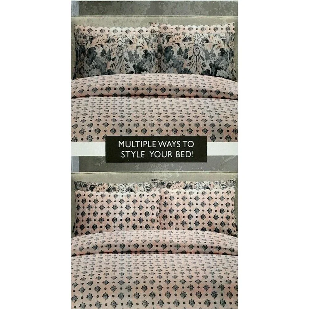 Posh Home King Size Sheet Set of 6 Palazzo 4 King Pillowcases Fitted Flat Pink